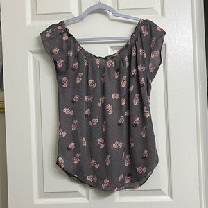 LC Lauren Conrad Pink Floral Blouse